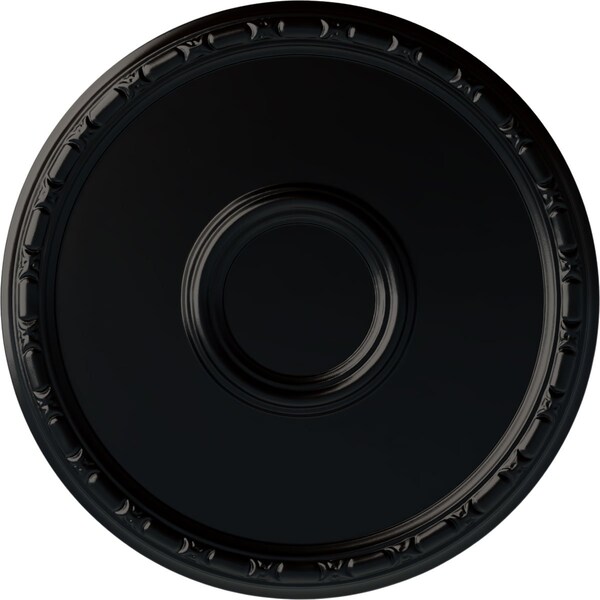 Ekena Millwork Odessa Bead & Barrel Ceiling Medallion (Fits Canopies up to 5"), 19 3/4"OD x 1 3/8"P, Jet Black CM20ODBLF - main
